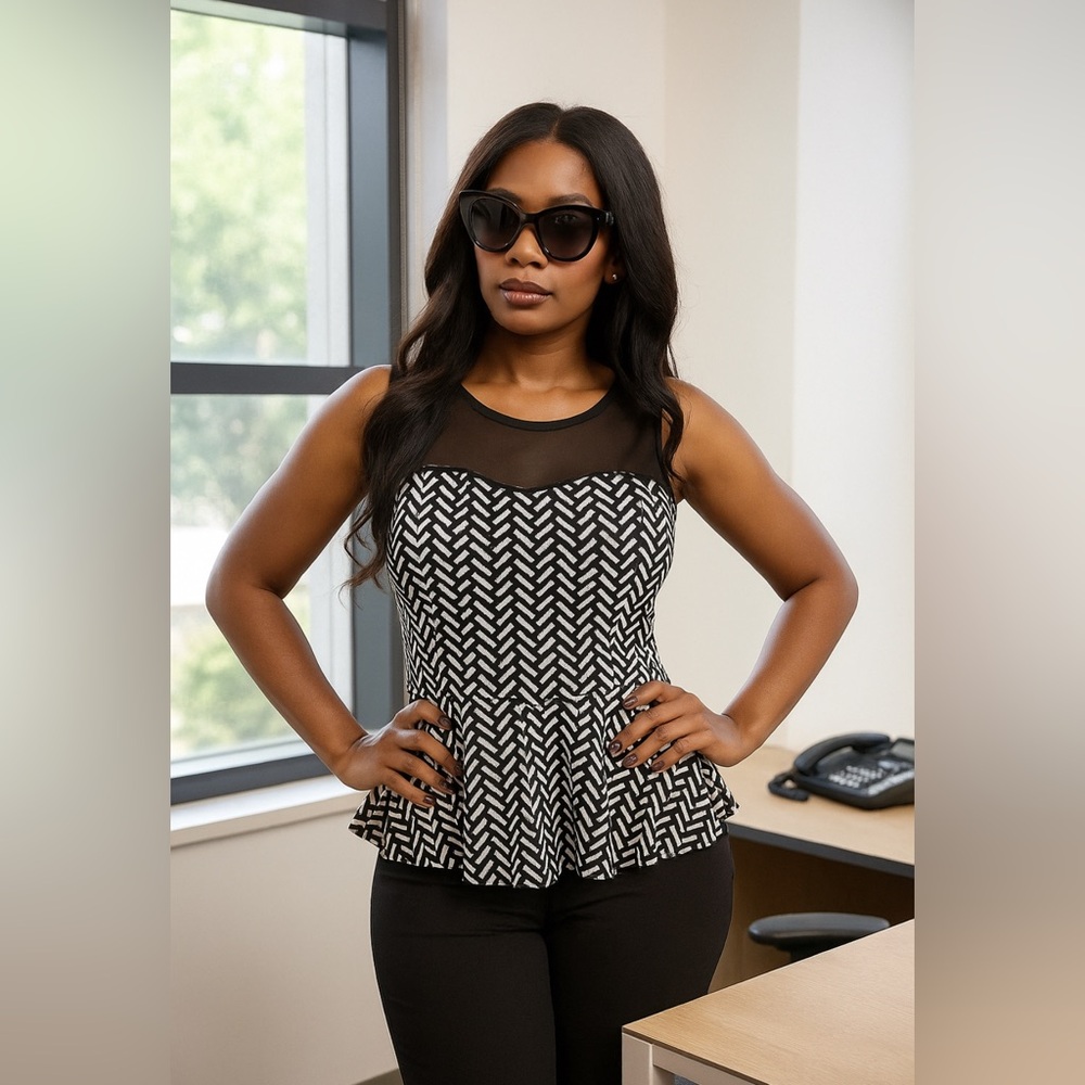 Xhilaration - Chevron sleeveless scoop neckline  peplum top.